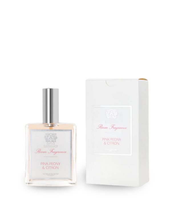 Antica Farmacista Pink Peony & Citron room spray packaging