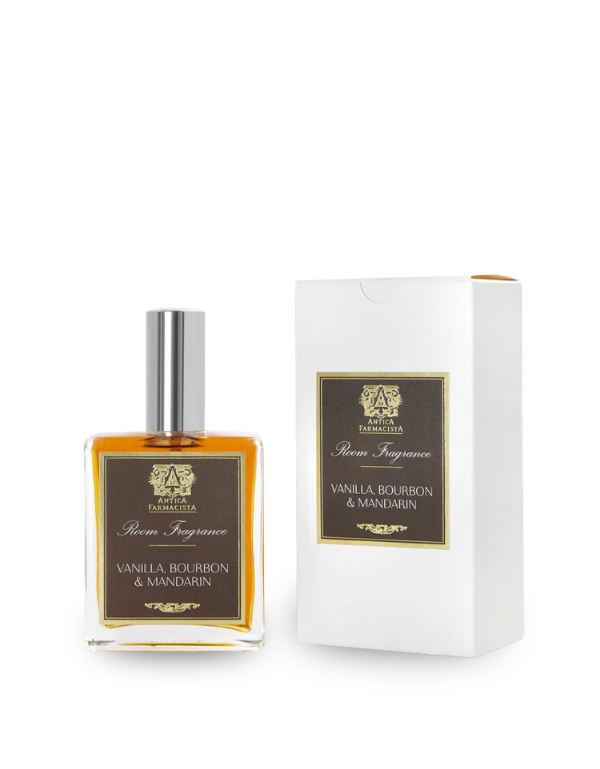 Antica Farmacista Vanilla, Bourbon & Mandarin room spray packaging